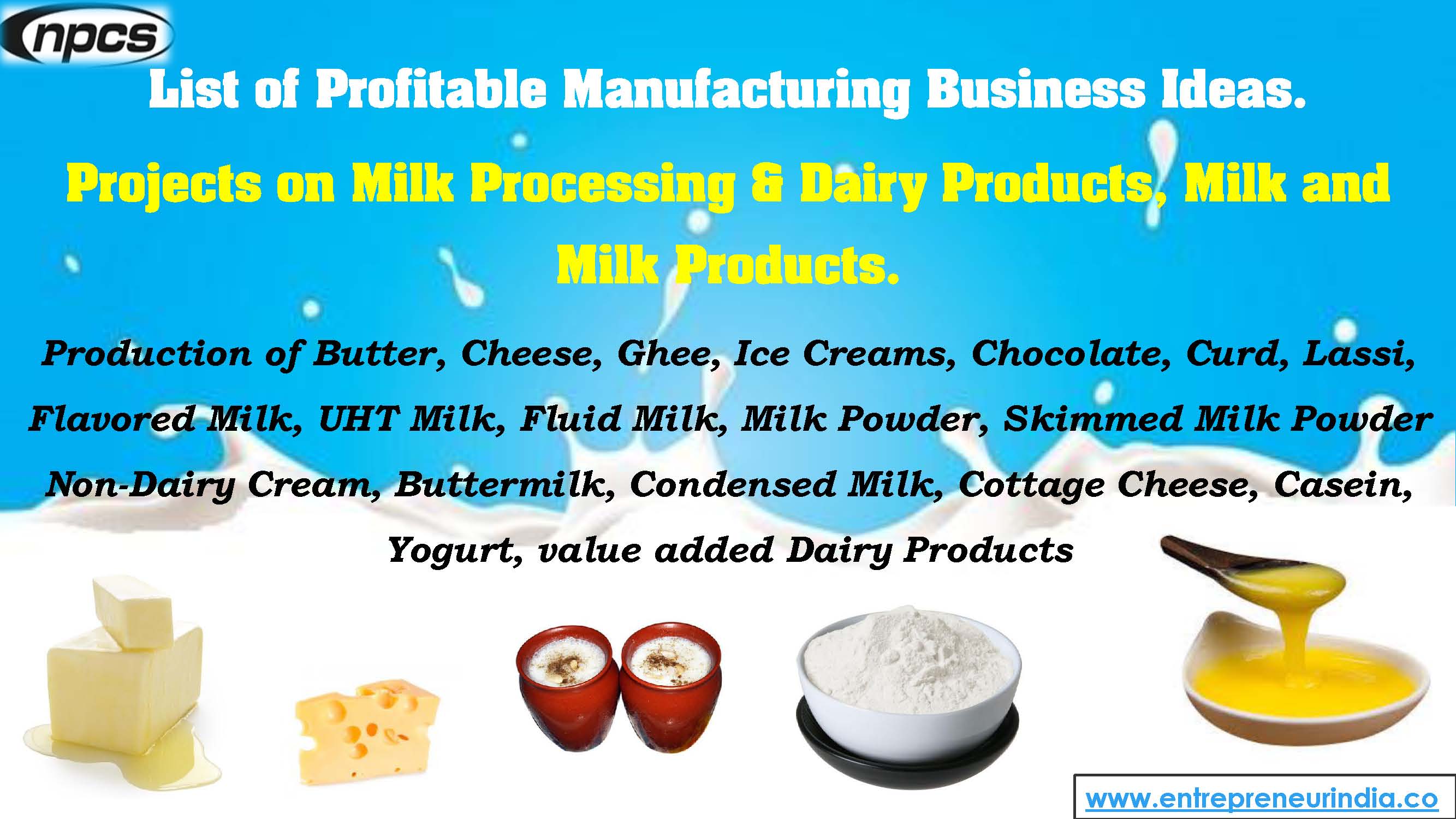 List of Profitable Manufacturing Business Ideas. Projects on Milk Processing & Dairy Products,_Page_01.jpg