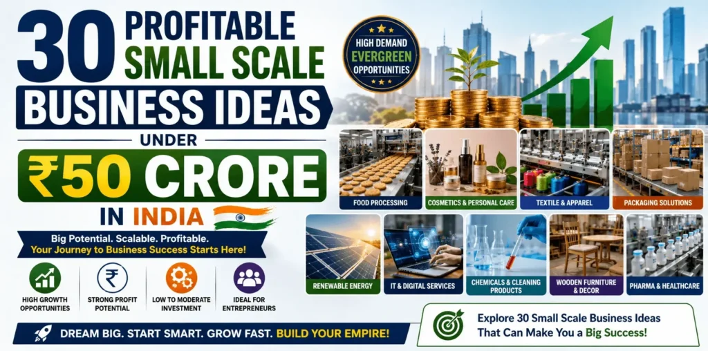 30 Profitable Small Scale Business Ideas Under ₹50 Crore in India