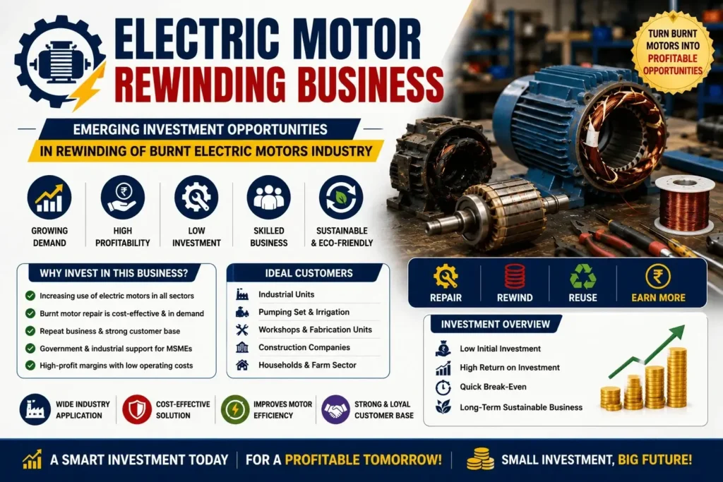 Electric Motor Rewinding Business. Emerging Investment Opportunities in Rewinding of Burnt Electric Motors Industry