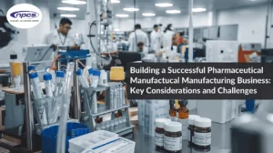 pharmaceutical manufacturing facility with quality control, lab testing and drug production processes