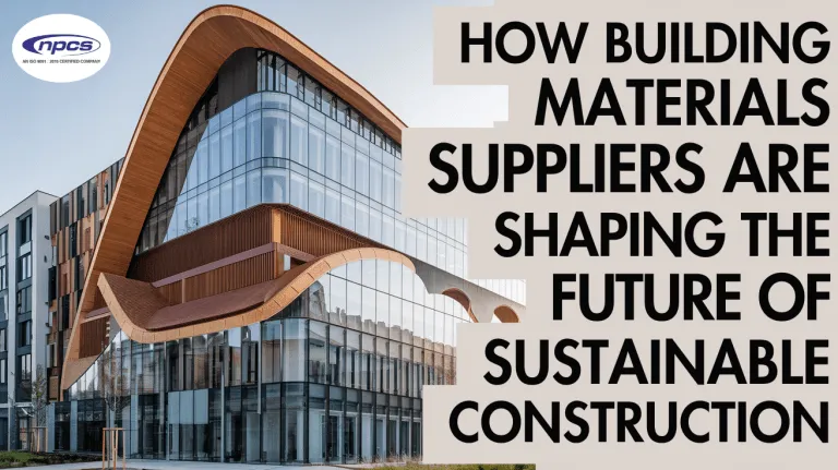 eco friendly building materials like recycled concrete, bamboo panels, and insulated concrete blocks supplied for sustainable construction