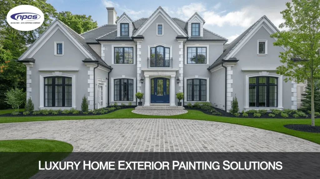 Luxury home exterior with fresh paint and elegant finish