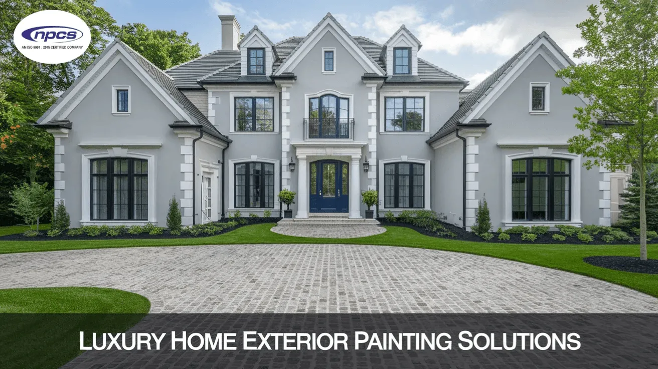 Luxury home exterior with fresh paint and elegant finish