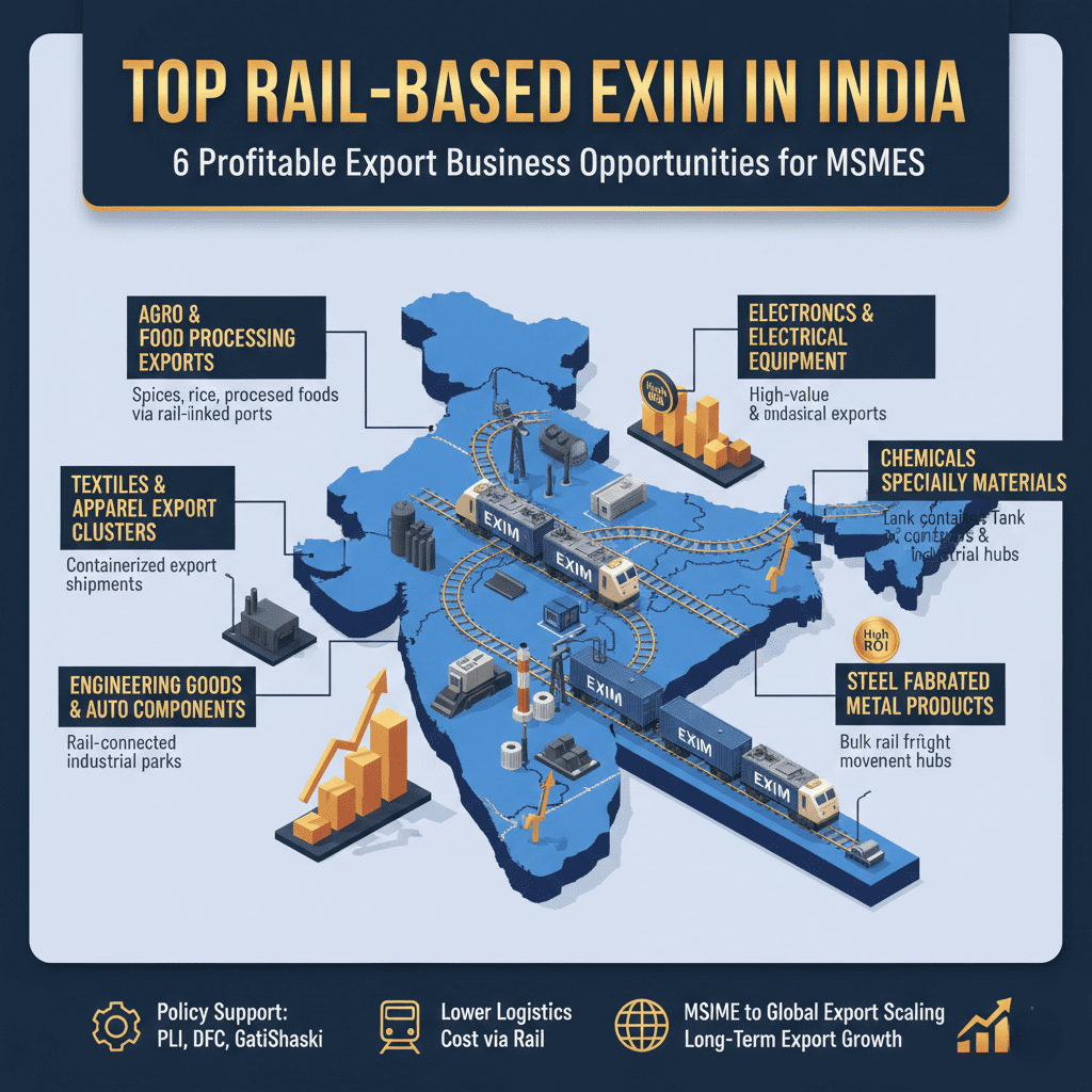 Rail based export business India - container train at inland container depot