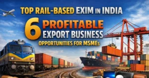 Rail based export business India - container train at inland container depot