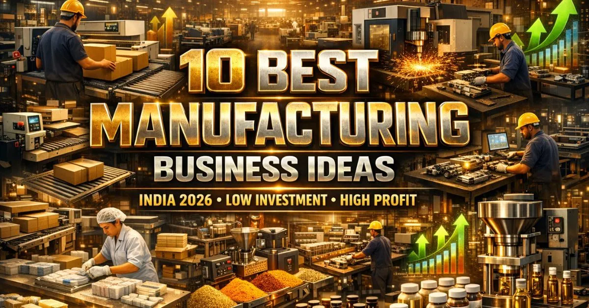 Best manufacturing business ideas in India 2026 for low investment and high profit