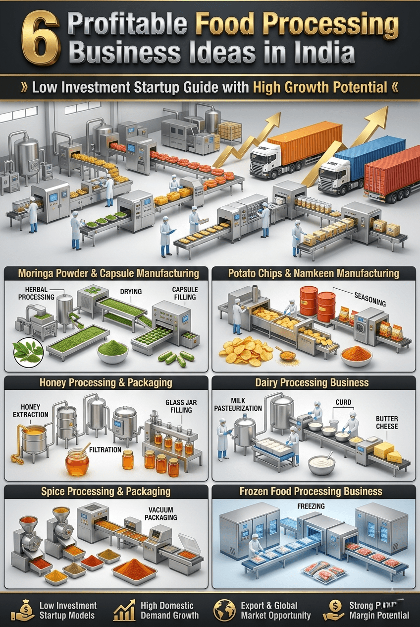 6 Food Processing Business Ideas in india (Low Investment)