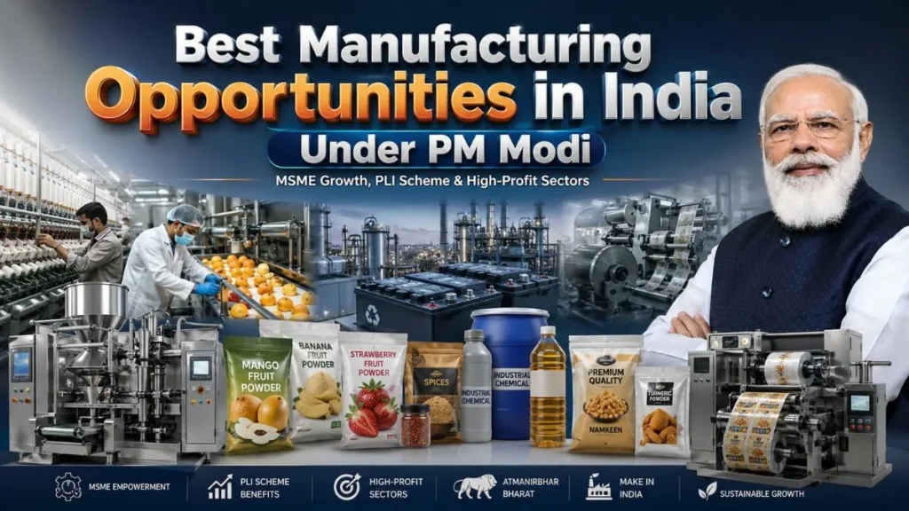 Manufacturing business opportunities in India under MSME and PLI scheme 2026