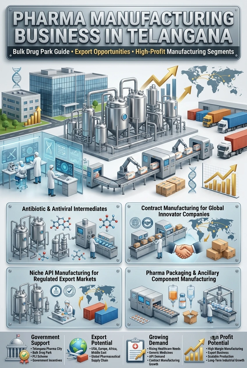 Pharma Manufacturing Business Telangana with Bulk Drug Park API manufacturing opportunities