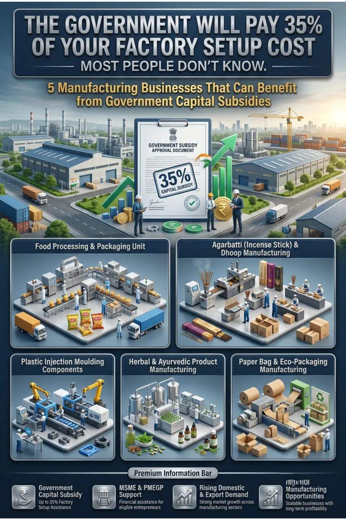 Government Pays 35% Factory Cost Under PMEGP Scheme