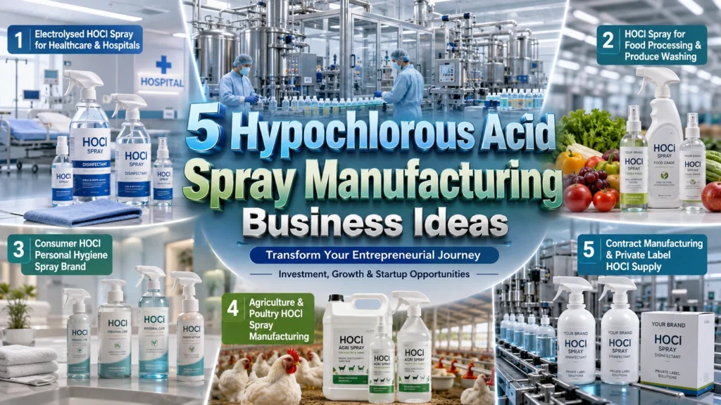 Hypochlorous acid spray manufacturing business ideas in India