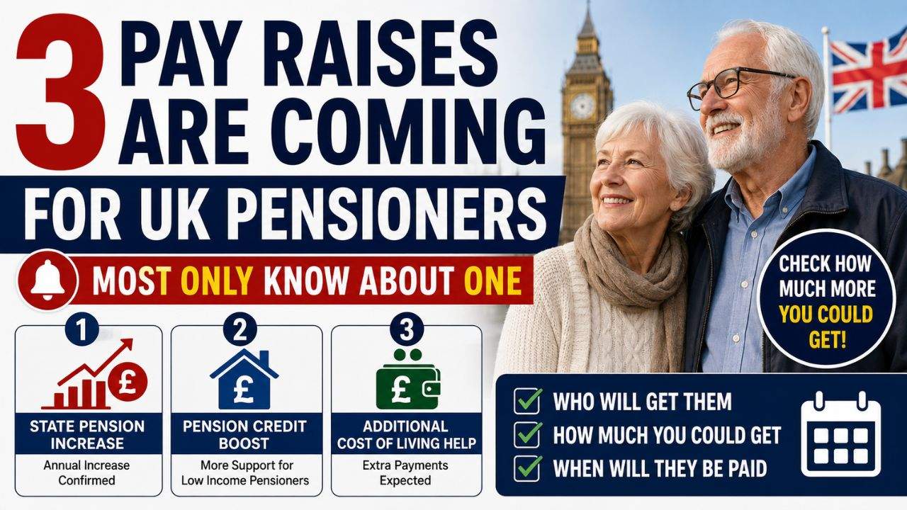 3 PAY RAISES ARE COMING FOR UK PENSIONERS