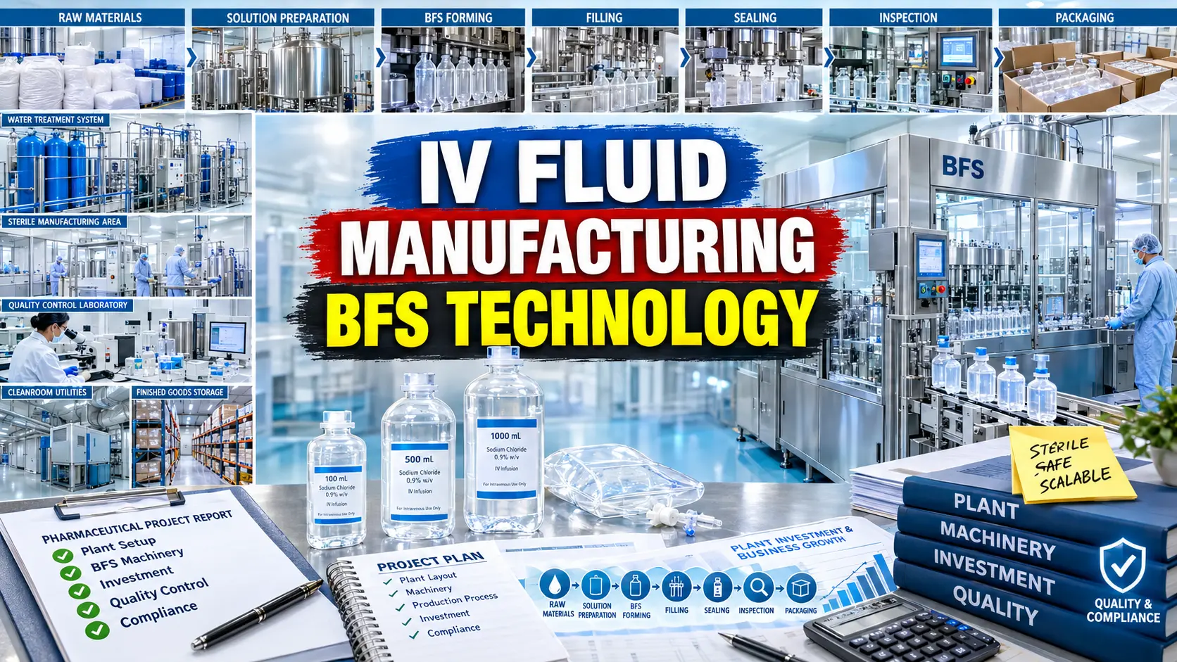 IV Fluid Manufacturing Using BFS Technology Plant Setup